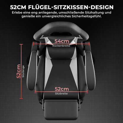 Gaming Chair Ergonomic Gaming Chair with Waist Cushion and Headrest, Office Chair Height Adjustable, Chair for Adult Girls Boy