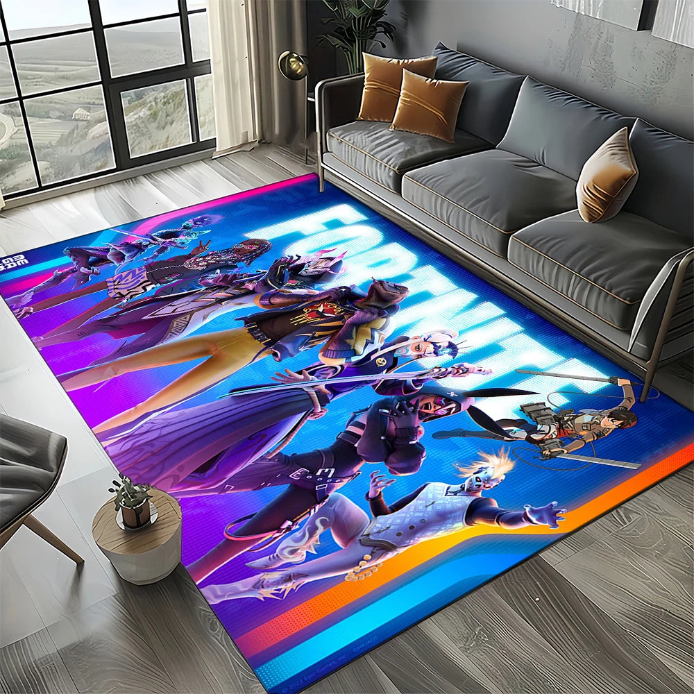 2025 New Style Fortnite-e Cartoon Rug Carpet for Living Room Bedroom Decor, Floor Mat Non-slip Decoration for Sofa Doormat Kids