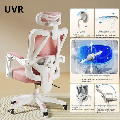 UVR Gaming Computer Chair Mesh Breathable Staff Chair Ergonomic Design Armrest Chair Sitting Comfor THome Office Chair Furniture