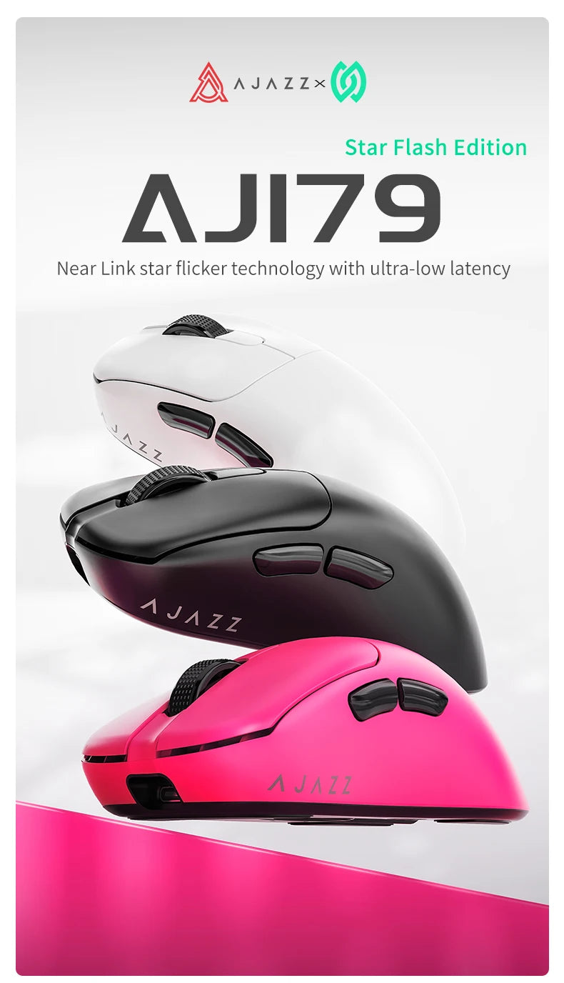 AJAZZ AJ179 NL Wireless Mouse Star Flash Version 3Mode Low Latency Long Battery Life Lightweight Customized Office Gaming Mouse