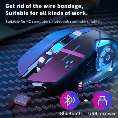 Rechargeable Wireless Gaming Mouse – Silent Bluetooth/USB, RGB Backlight, E-Sports for PC