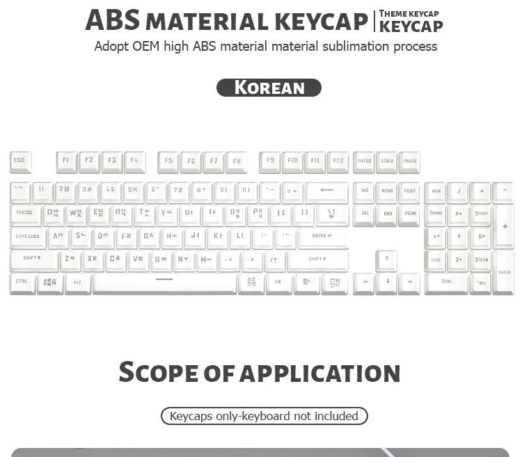 104 Keys Korean French Russian Spanish German Backlit Keycaps For Mx Switch Mechanical Keyboard OEM Profile ABS Key Caps DIY