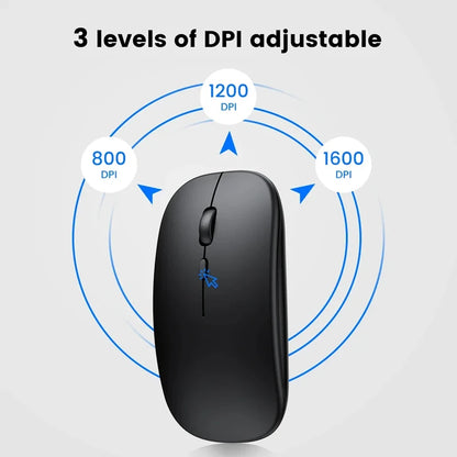 Rechargeable Wireless Mouse Bluetooth 2.4GHz Dual Modes Ergonomics DPI Readjustable Silence USB Portable Mouse for PC Laptop