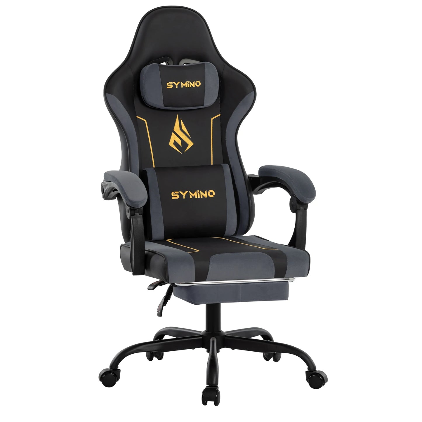 SYMINO Latex Cushion Ergonomic Gaming Chair – Racing Style, Adjustable with Footrest, 130kg Capacity