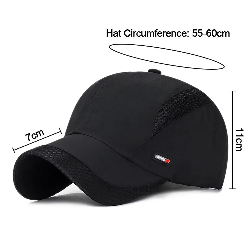 Waterproof Cotton Quick Dry Baseball Cap Snapback Hats Mesh Sun Hat