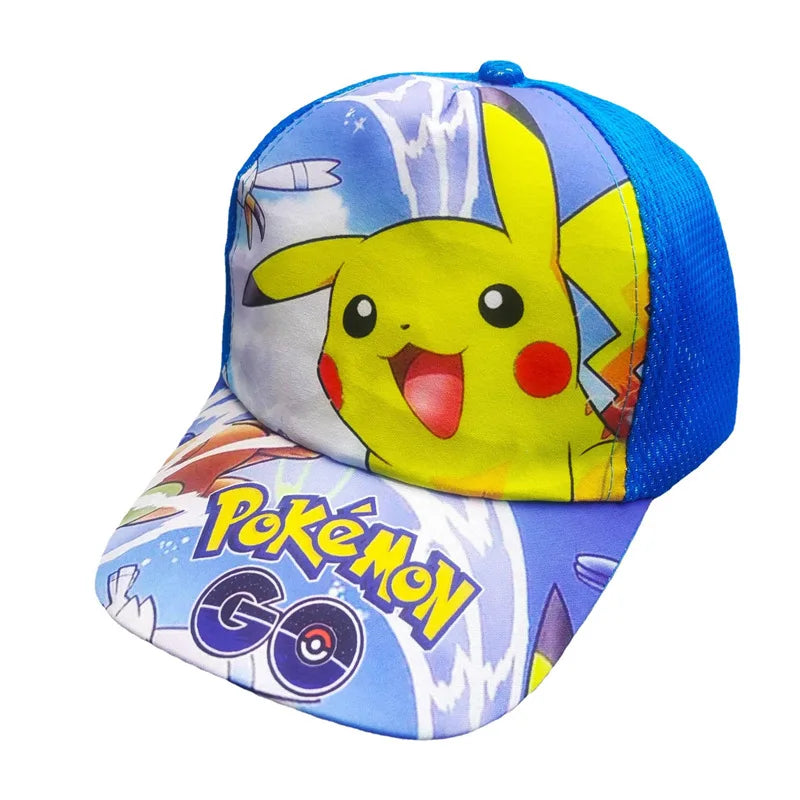 Kreslená baseballová čepice s motivem Pokémona Pikachu, nastavitelná, Pokemon Cosplay, Hip Hop, pro děti, dívky i chlapce, anime postavičky, hračky, dárky pro děti