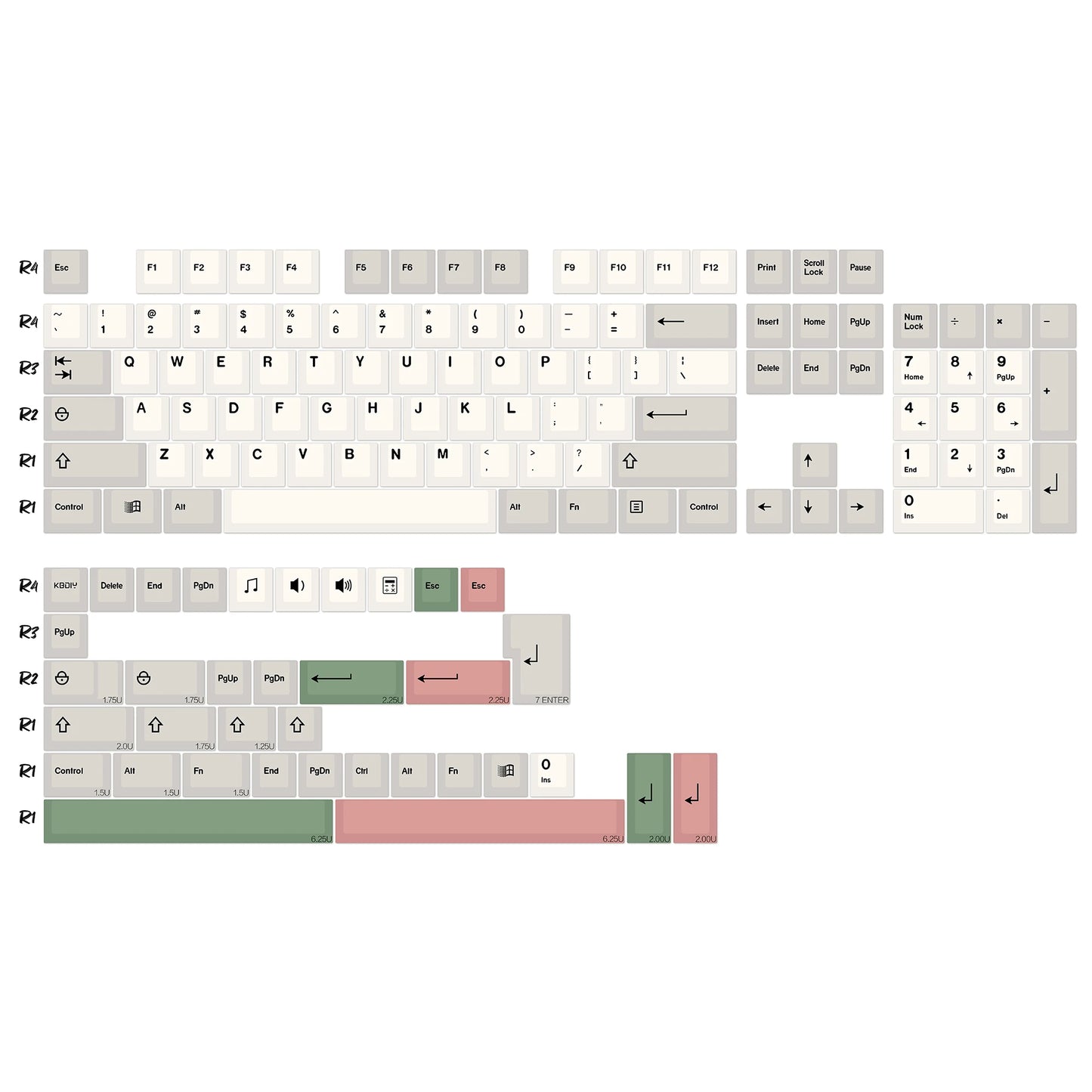 KBDiy GMK Modern Dolch Keycaps Retro PBT Keycap Cherry Profile for Cherry Gateron Kailh MX Switches 60 Mechanical Keyboard Gamer