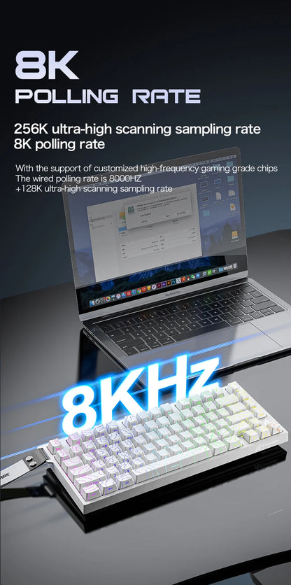 ATTACK SHARK R82 HE Magnetic Keyboard Gaming 8000Hz Rapid Trigger Wired ProGamer 75% Keyboard,0.005mm RT Accuracy,0.08ms Latency