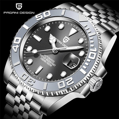 PAGANI DESIGN V2 Japan Mov't 40MM Luxury Men Mechanical Watch Sapphire Glass Ceramic Bezel Automatic Diving Watches for Men