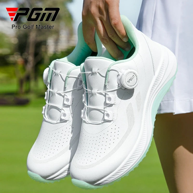Scarpe da golf da donna PGM estive traspiranti con lacci a rotella, rialzate, antiscivolo, sneakers sportive outdoor coreane XZ417