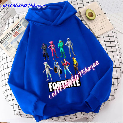 New Fortnite Kids Sweatshirts Cartoon Game Character Printed Hoodie Autumn Casual Children’s Tops Winter Baby Boys Clothing