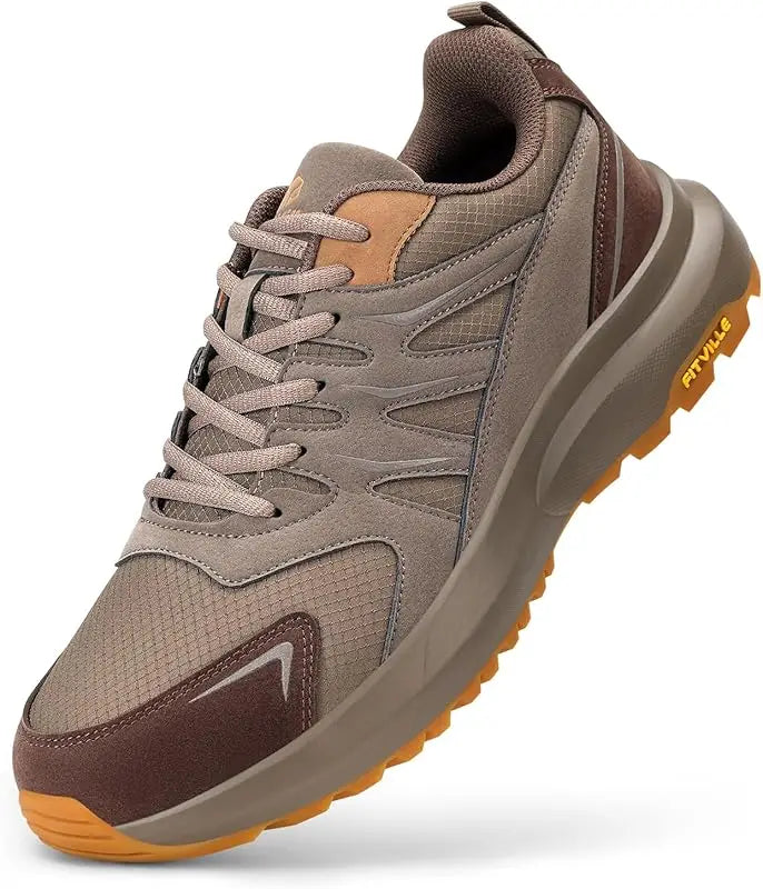 FitVille extra breda sneakers för män, vandrings- och promenadskor, bred tåbox, lätt löparsko för platta fötter med fotvalvsstöd