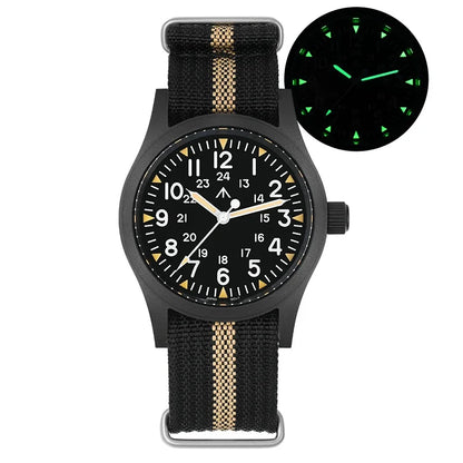 Militado ML05 38mm Men Watch VH31 Quartz Military Watches Domed Sapphire AR Coating 100m Waterproof Stainless Steel Wristwatch
