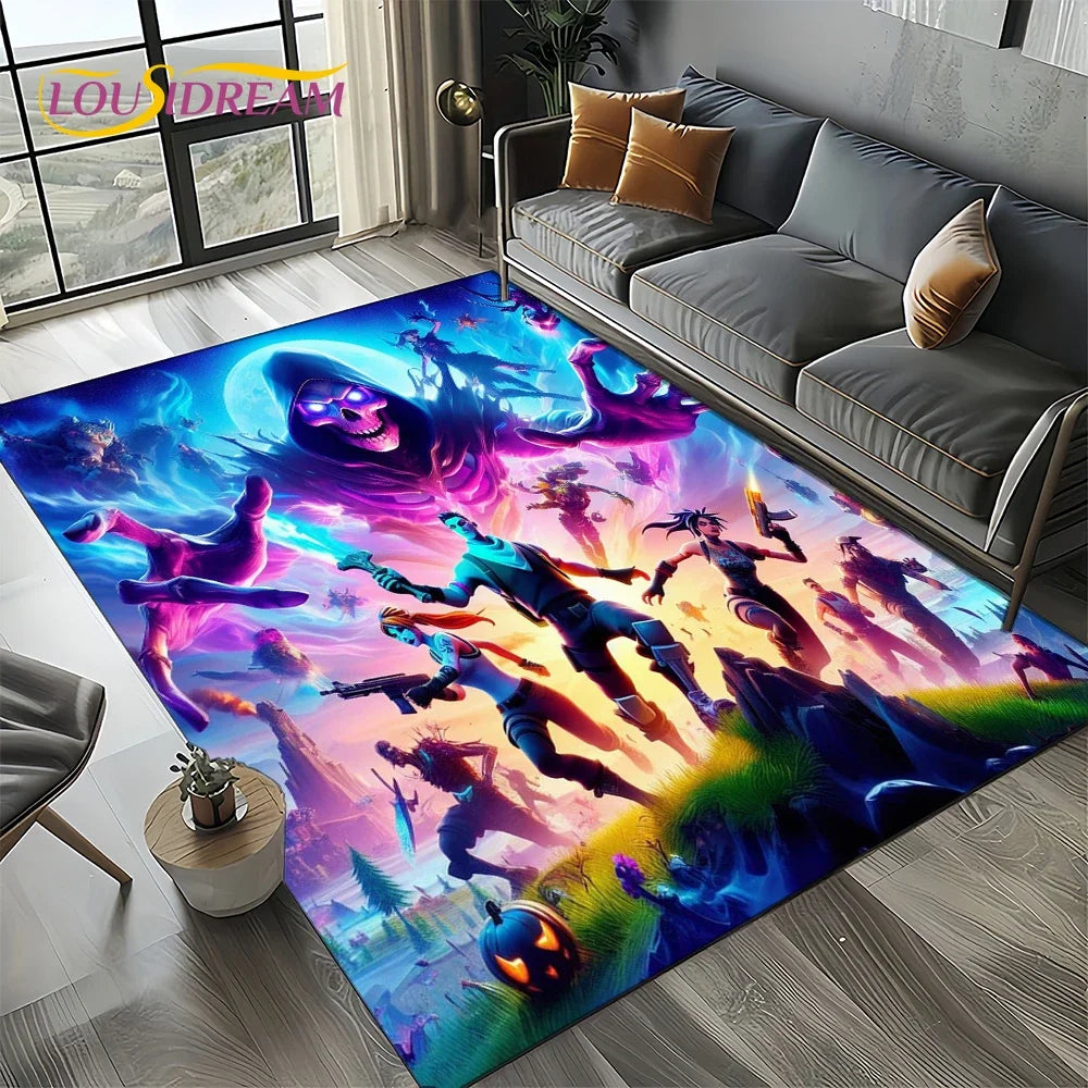 2025 New Style Fortnite-e Cartoon Rug Carpet for Living Room Bedroom Decor, Floor Mat Non-slip Decoration for Sofa Doormat Kids