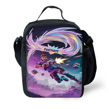 Isolierte Kinder-Thermotasche mit großem Fassungsvermögen für Jungen, Hot Game F-FortniteS, Mädchen, Schüler, Outdoor-Picknick, wiederverwendbare Kühltasche für das Mittagessen