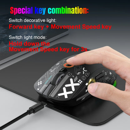RGB Wireless Gaming Mouse With Charging Dock 3-Mode Connection Silent Buttons Long-Lasting Rechargeable Battery for PC Laptop