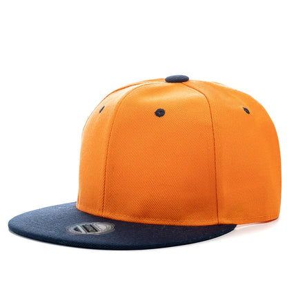 Cap Plain Snapback-kasket til voksne – Hip Hop-baseballkasket til mænd og kvinder – udendørs fritidskasket