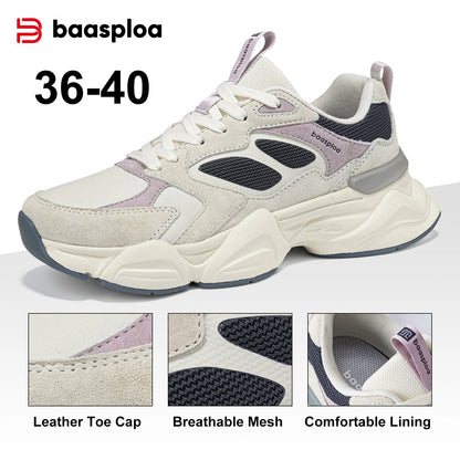 Baasploa Women Running Sneakers Brand Mesh Breathable Comfortable Walking Shoes Outdoor Anti-slip Female Casual Jogging Sports Shoes