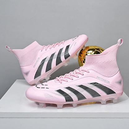 New Men Football Boots Match Soccer Shoes Boys Sneakers Comfortable Professional Non-Slip TF/FG Ankle Sports Shoes Unisex