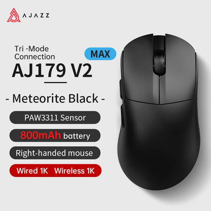 AJAZZ AJ179 PRO PAW3395 Wireless Gaming Mouse with RGB Charging Base 26000DPI Lightweight Ergonomic Mouse for PC Gamer Laptop