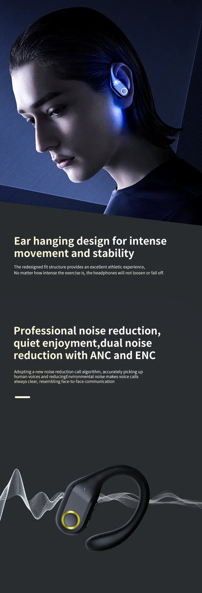 Newest ANC Wireless Earphones Bluetooth 5.3 TWS ANC Noise Cancellation Headphone Dual Mics ENC Headset Over Ear Handfree Earbuds