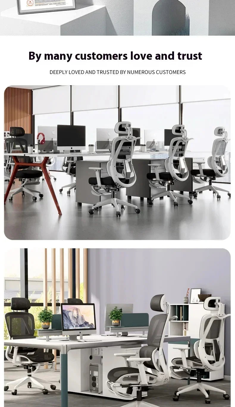 Gaming Chair Office Desk Ergonomic Computer Adjustable Armrests 3D Headrest Chair Lift Chair Back  Can Tilt Back with Foo Pedals