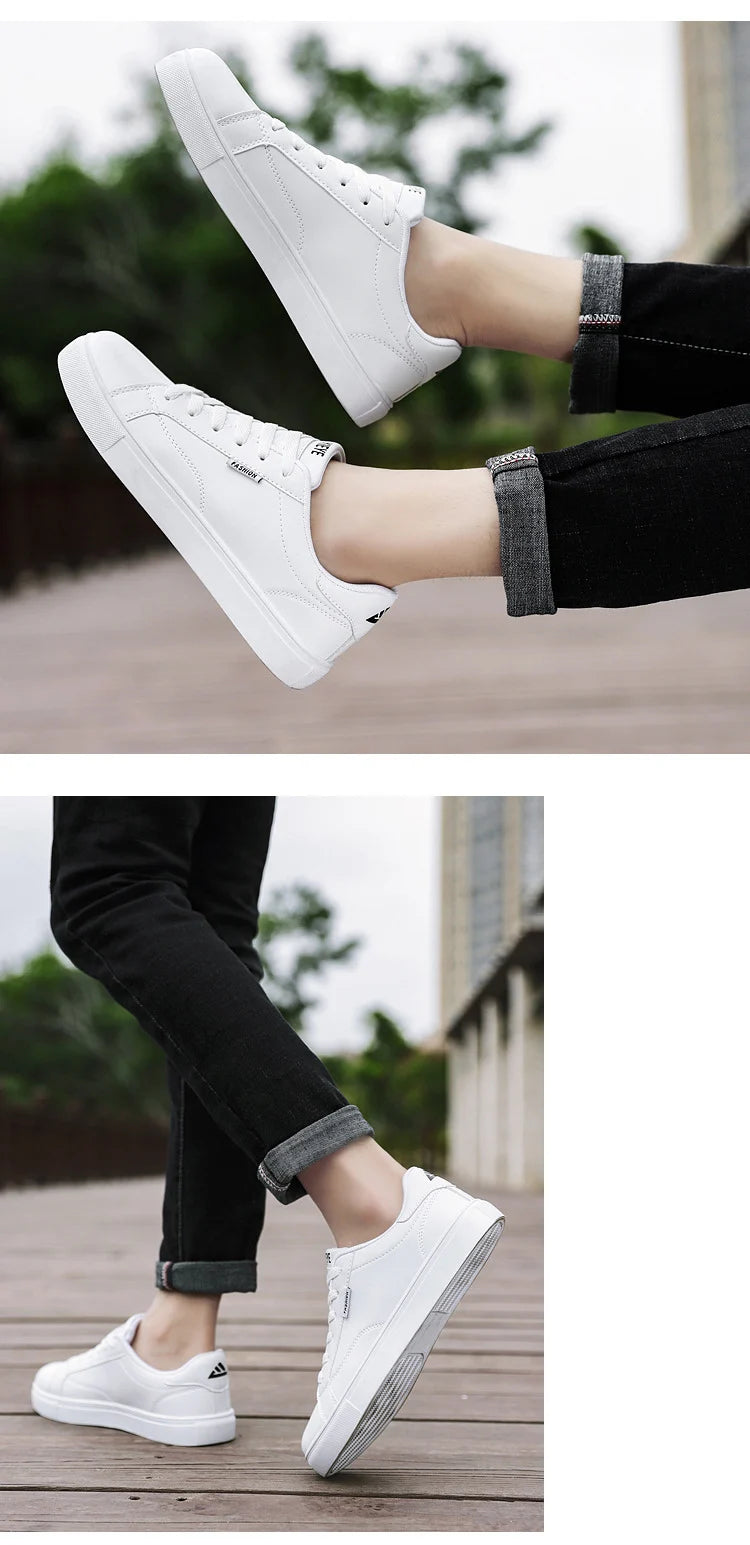 Zapatillas casuales de skate para hombre, blancas, para exteriores y ocio, transpirables, para caminar, planas, Chaussure Homme 39-48