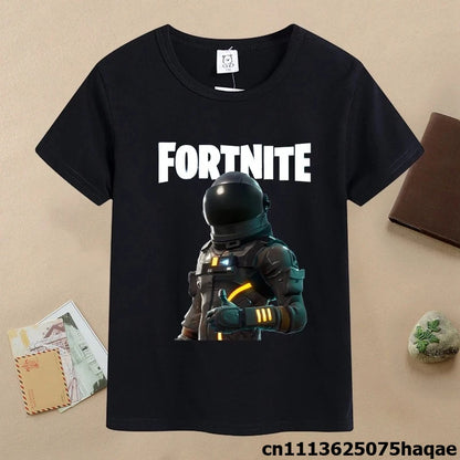 Summer Fortnite Children T-shirt Cartoon Game Figure Printed T-shirt Boys Casual Sports T-shirt Short Sleeves Kids Clothing