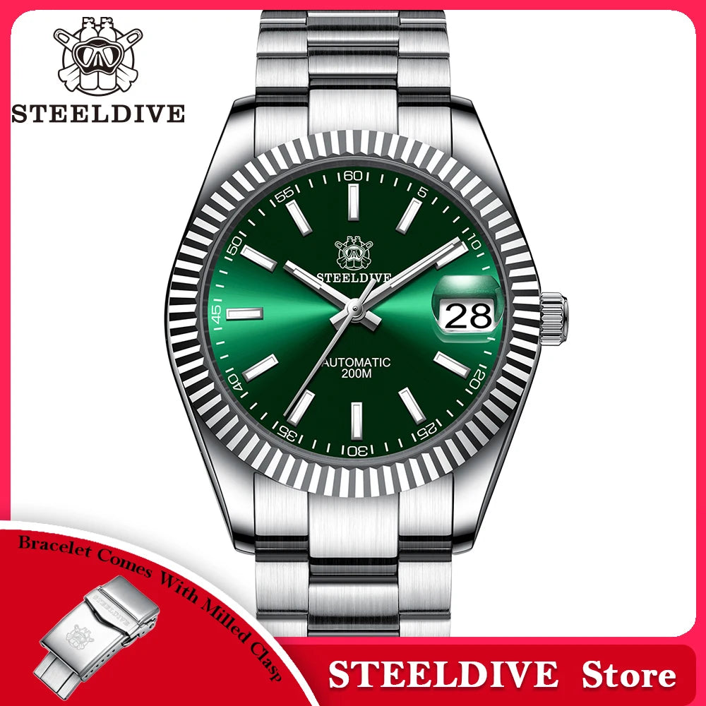 Steeldive SD1933 New Arrival 39MM Stainless Steel Case Sapphire Glass NH35 Automatic Dive Watch with Date