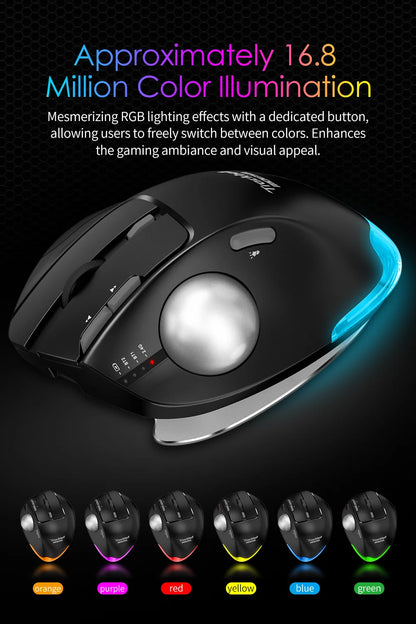 Lefon F33/F26C/F35B Trackball Mouse/Bluetooth Ergonomic Mouse 2.4G Wireless Rechargeable Rollerball Mice for PC Office Drawing