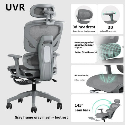 UVR Office Chair Sedentary Comfortable Reclining Stool Ergonomic Design Armchair Swivel Adjustable Computer Gaming Chair