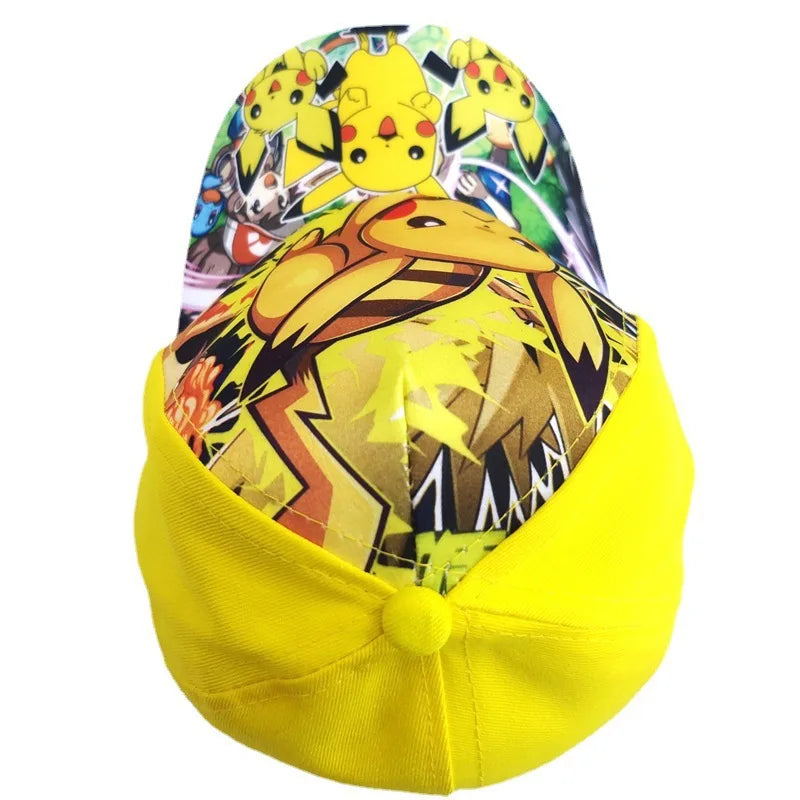 Kreslená baseballová čepice s motivem Pokémona Pikachu, nastavitelná, Pokemon Cosplay, Hip Hop, pro děti, dívky i chlapce, anime postavičky, hračky, dárky pro děti