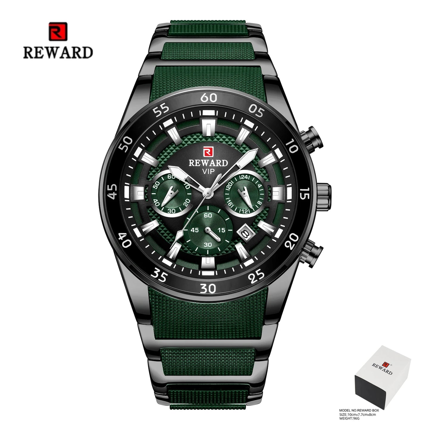 REWARD Relogios Masculino 81011M Sports Silicone Quartz Men's Watch Waterproof Calendar Chronograph Luminous Watches Men Часы