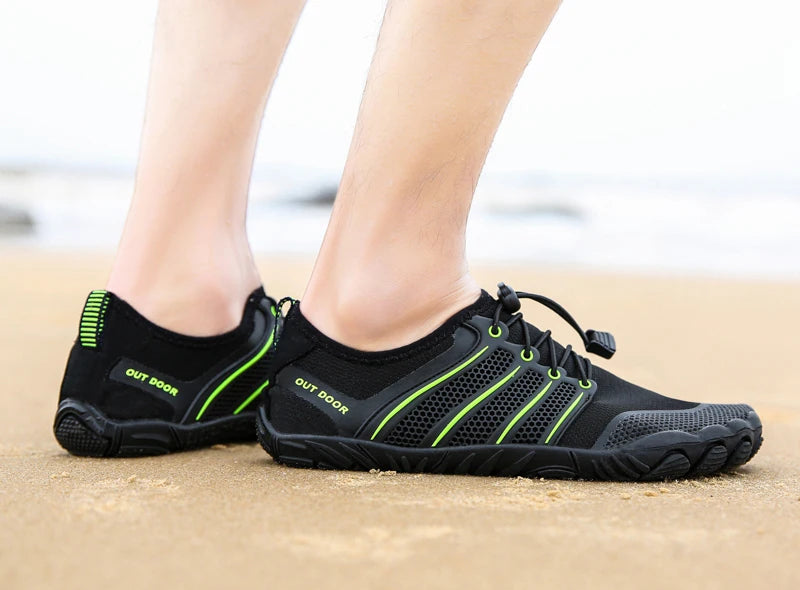 Men's Minimalist Running Cross Training Shoes Barefoot Shoes Big Toe Box Five Finger Shoes Saguaro Barefoot Pit Viper Paracord