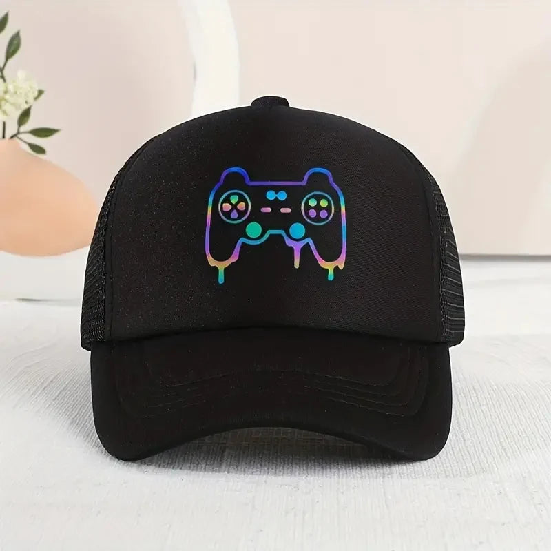 1pc Children's Sunshade Casual Baseball Cap With Gamepad Pattern For Outdoor Playing Funny Pringting Hat
