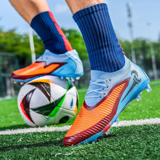 New Men Football Boots Outdoor Sport Boys Long Spikes Non-Slip Breathable Match Training Cleats Soccer Shoes Adult Comfortable