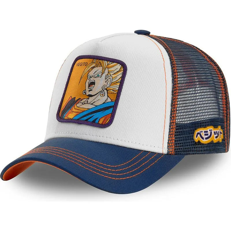 Șapcă Dragon Ball Son Goku de vară pentru călătorii, cu cozoroc, pentru bărbați, brodată, în stil hip-hop, din plasă, cu vizieră de soare, șapcă de baseball, pentru sport în aer liber