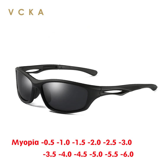 VCKA Polarized Myopia Sunglasses TR90 Men Women Classic Sport Driving Glasses Male Colorful Lenses Customized Prescription UV400