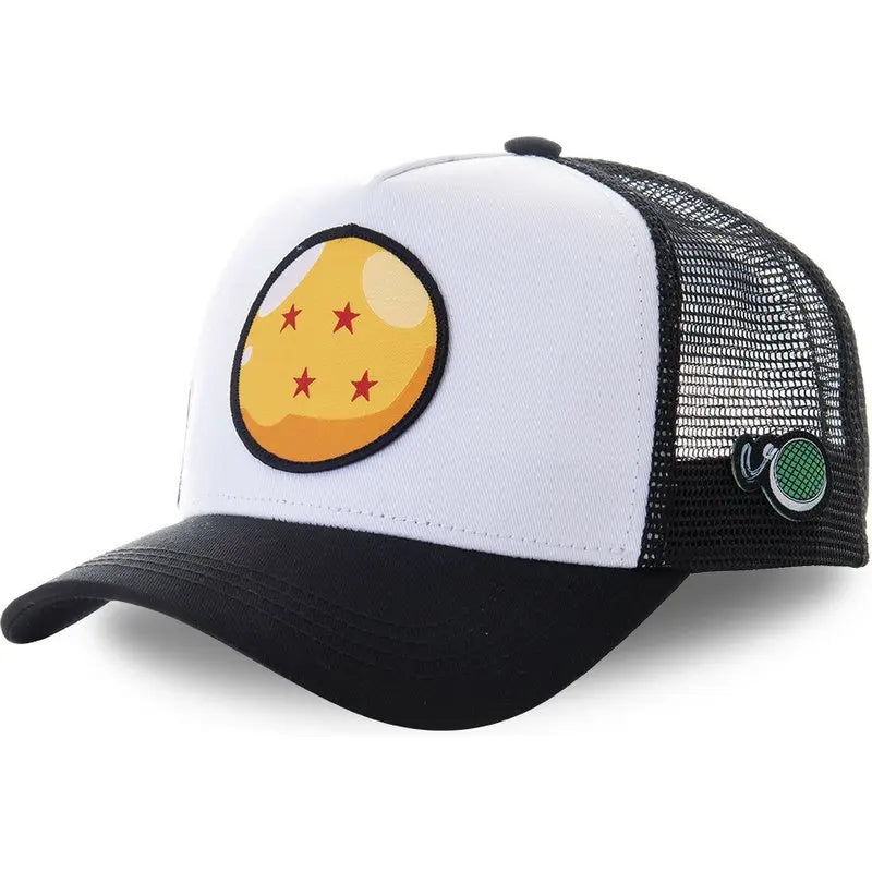 Șapcă Dragon Ball Son Goku de vară pentru călătorii, cu cozoroc, pentru bărbați, brodată, în stil hip-hop, din plasă, cu vizieră de soare, șapcă de baseball, pentru sport în aer liber