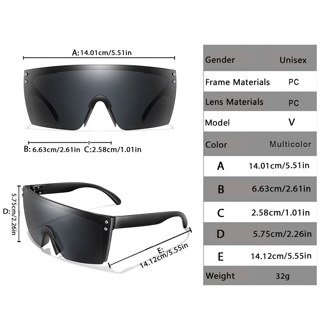 3 Pairs Fishing Sunglasses Men and Women Square Oversize Windproof Shades with UV Protection for Outdoor Cycling Hiking