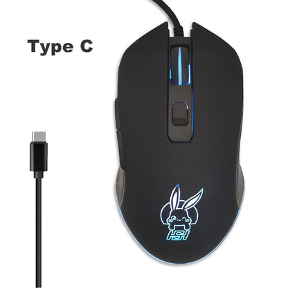Színes, világító USB-C némítógombos egér Type-C notebookhoz – gamer egér
