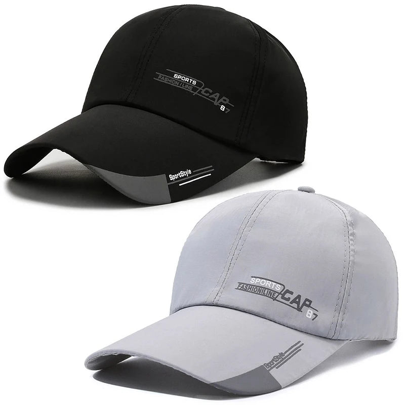 2Pcs/Set Outdoor Men's Baseball Cap Simple Letter Jacquard Duckbill Cap Street Sports Sun Protection Baseball Cap For Unisex