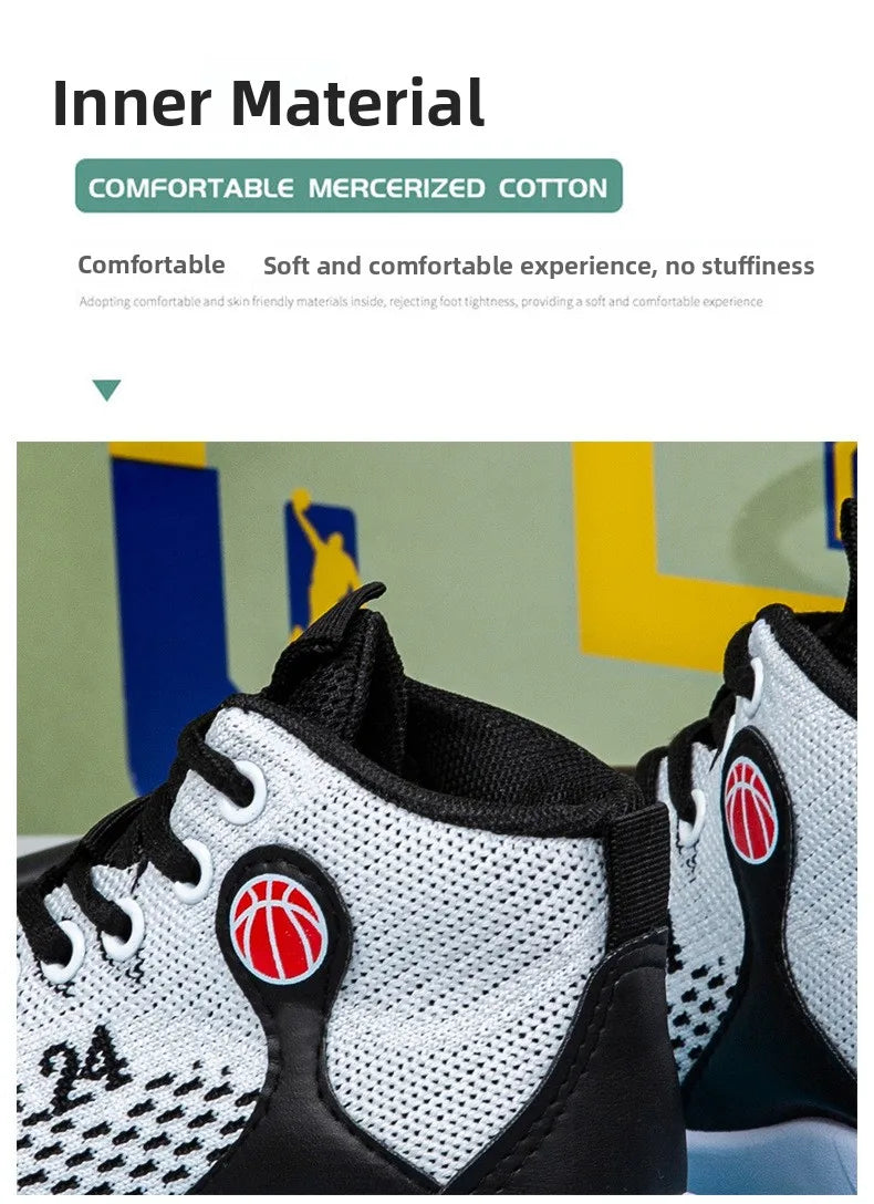 Große High-Top-Sportschuhe für Herren, lässig, atmungsaktiv und bequem, mit dicker Sohle – Basketballschuhe und Laufschuhe