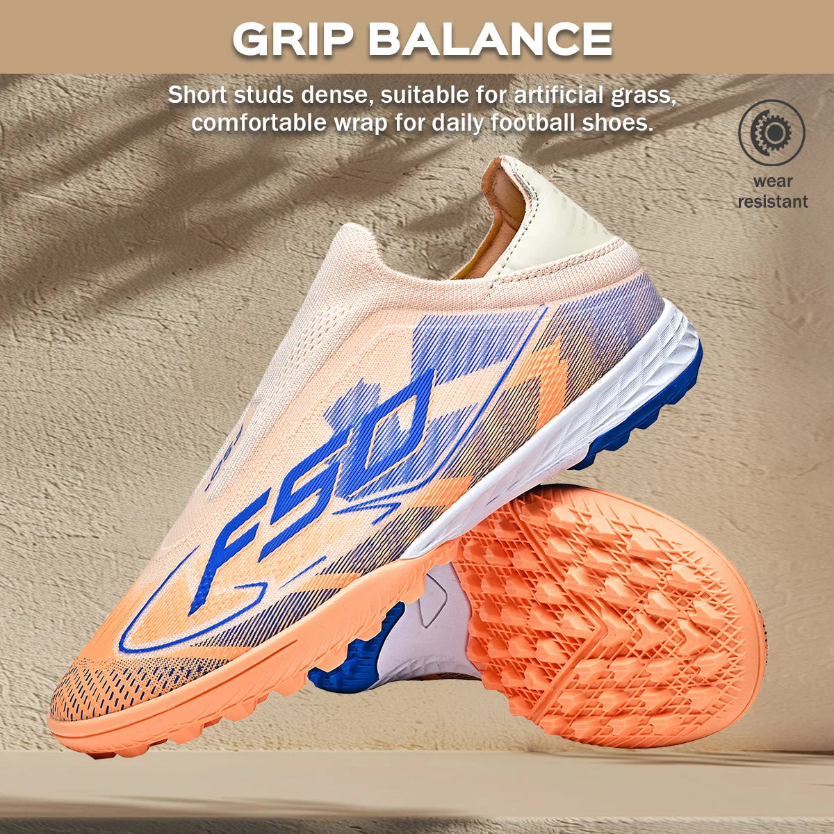 Professional Training TF Soccer Shoes for Men Women Kids PU+Fabric Breathable Wear-Resistant Rubber Sole