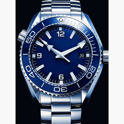 904L Stainless Steel case, for Men Automatic Mechanical Movement Luxury Watch, Black Blue Leather Ceramic Exquisite Heritage