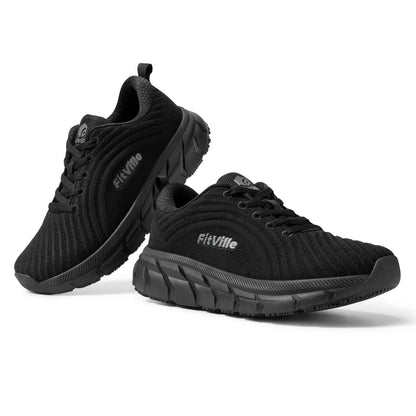 FitVille-schoenen met brede teenruimte voor heren, goed gedempte extra brede schoenen, antislip, breed, lichtgewicht en ademend, voor hardlopen