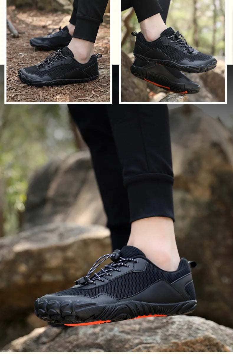 Men's Barefoot Hiking Shoes Breathable Outdoor Sports Climbing Shoes Trekking Sneakers Non-Slip Comfortable Men's Casual Jogging Footwear