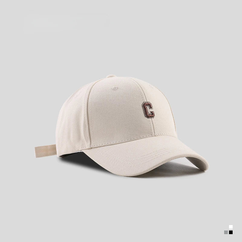 Hard-top C Letter Baseball Cap Men Women's Korean version of the tide peaked cap wide-brimmed big head  the curved brimmed hat