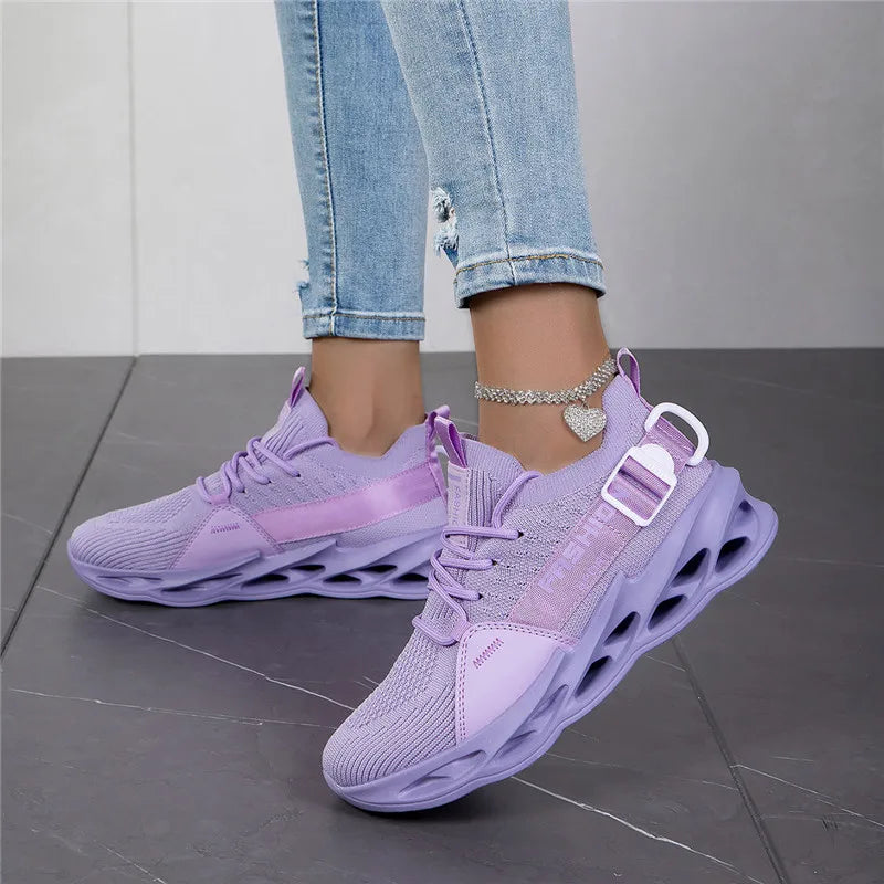 Hot Sale Fashion Purple Casual Sneakers Women Men Blade Running Shoes Big Size 48 Light Breathable Sports Shoes Men Mesh Sneakers