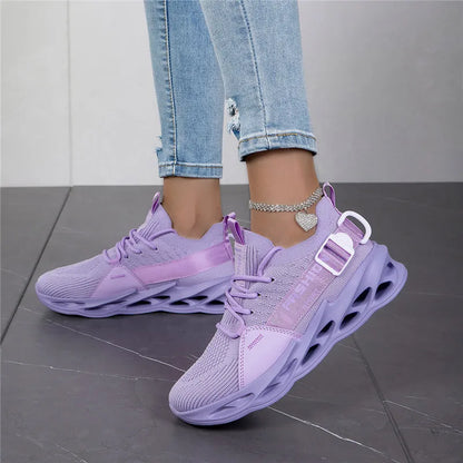 Hot Sale Fashion Purple Casual Sneakers Women Men Blade Running Shoes Big Size 48 Light Breathable Sports Shoes Men Mesh Sneakers